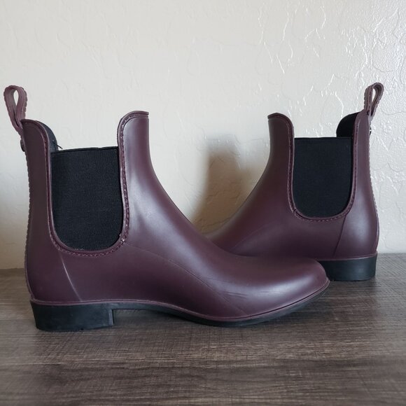 Sam Edelman Tinsley Rubber Rain Chelsea Boot Sangria Matte Women's 7 Waterproof - Picture 7 of 13